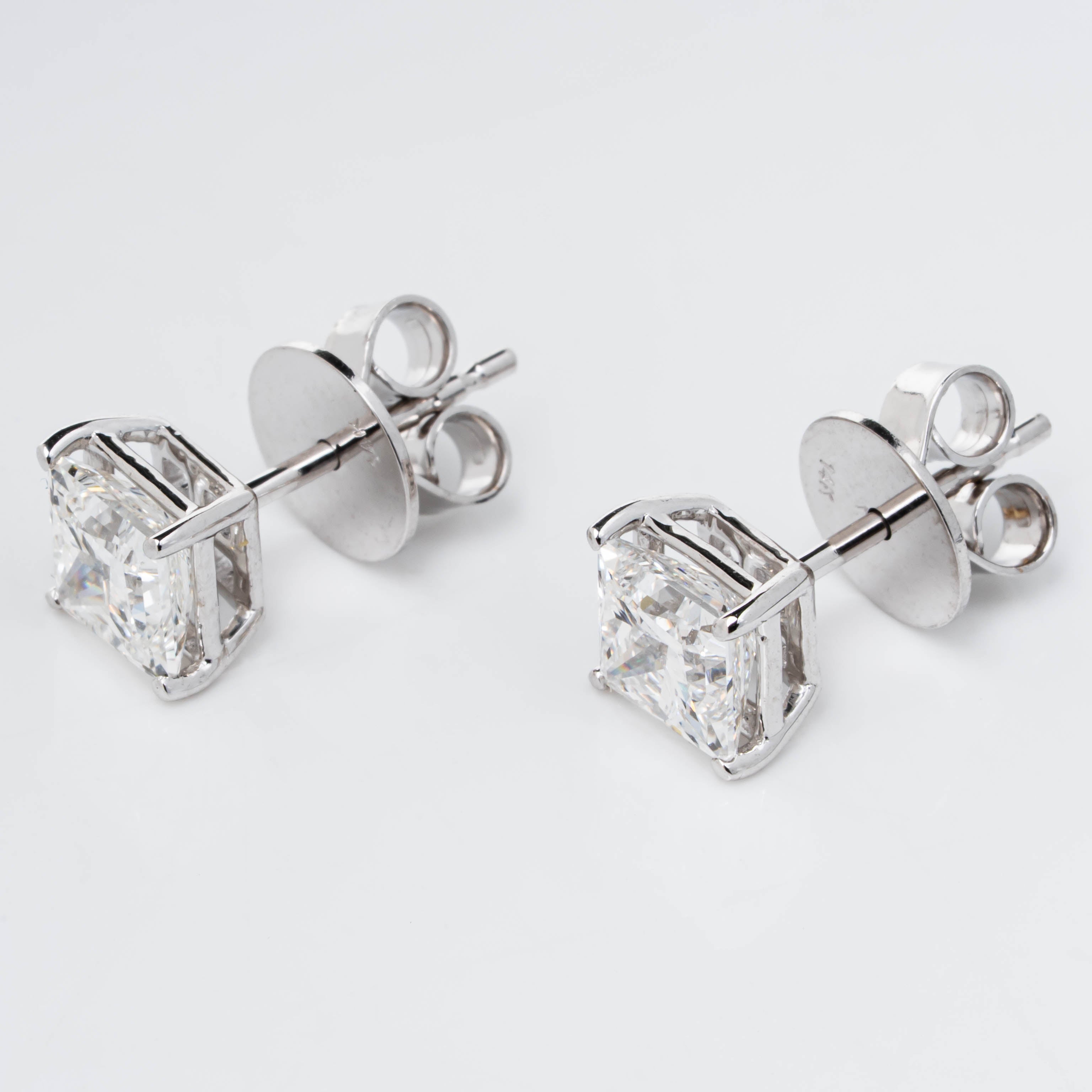 PRINCESS CUT  SOLITAIRE LAB-GROWN DIAMOND STUD EARRINGS IN GOLD