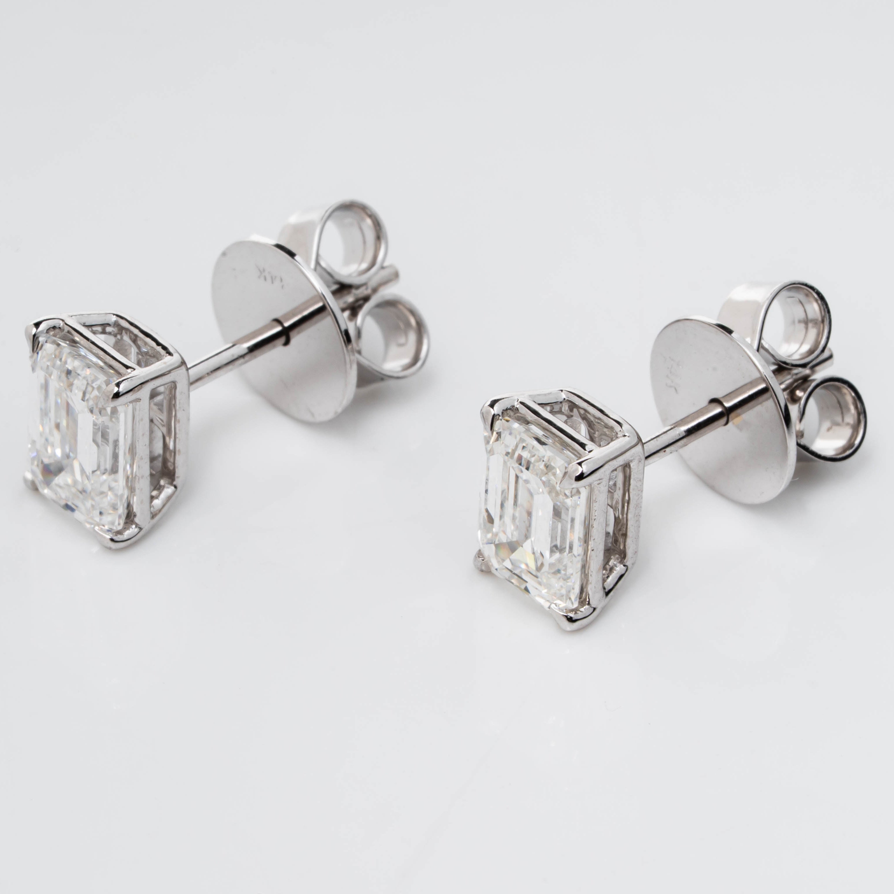 EMERALD CUT SOLITAIRE LAB-GROWN DIAMOND STUD EARRINGS