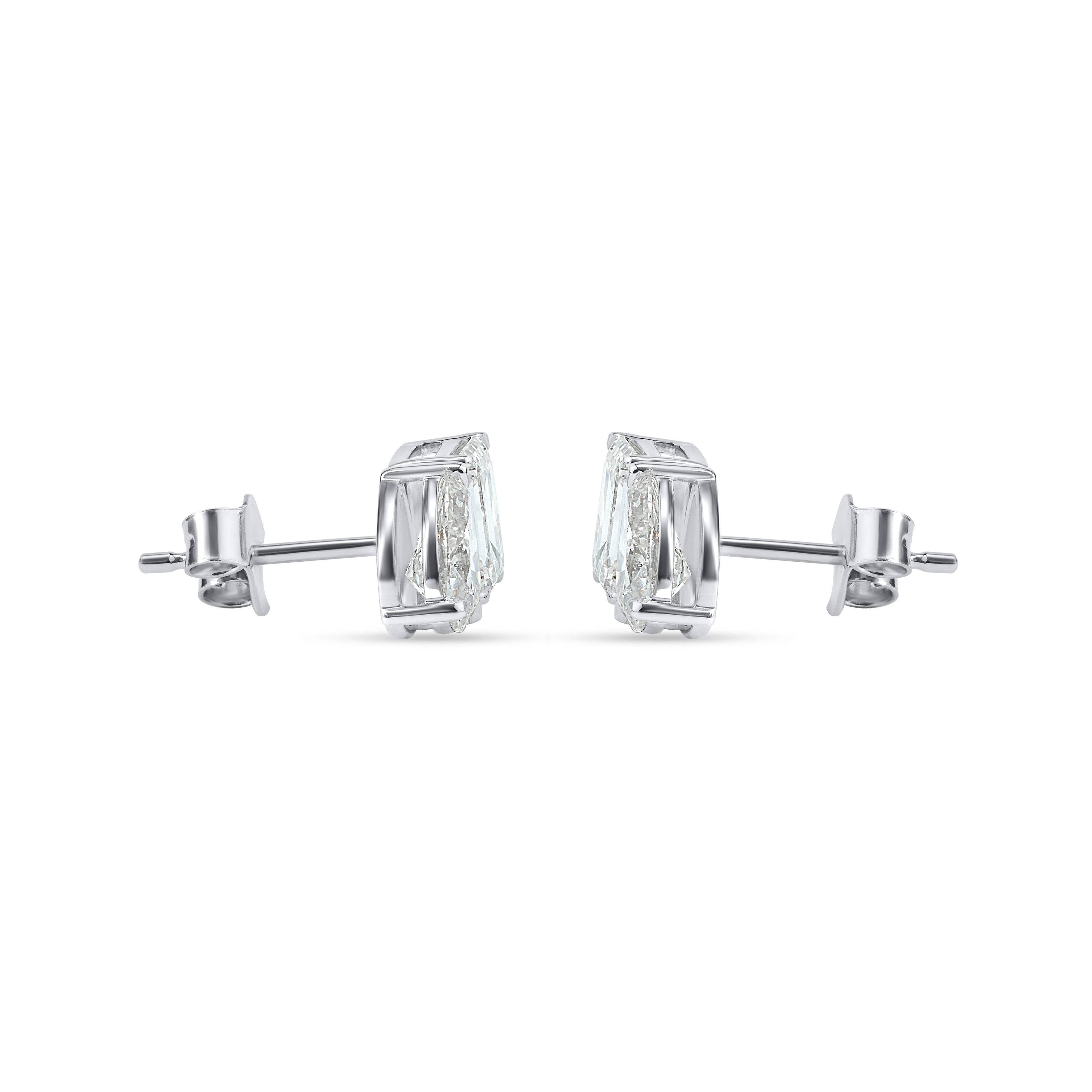CASCADE DUET EARRINGS WITH EMERALD AND PEAR SOLITAIRE DIAMOND