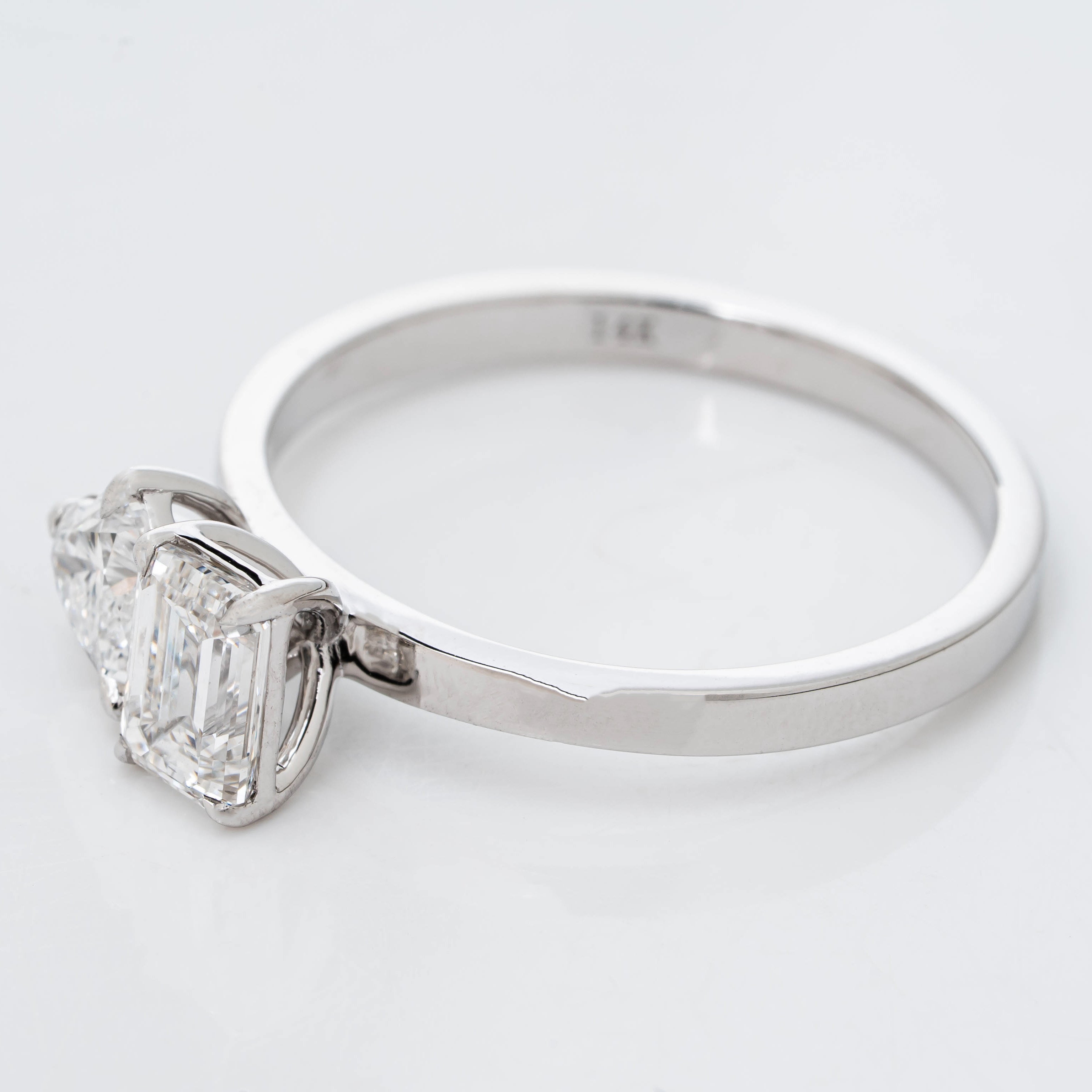DUET RING IN HEART & EMERALD CUT SOLITAIRE LAB GROWN DIAMOND