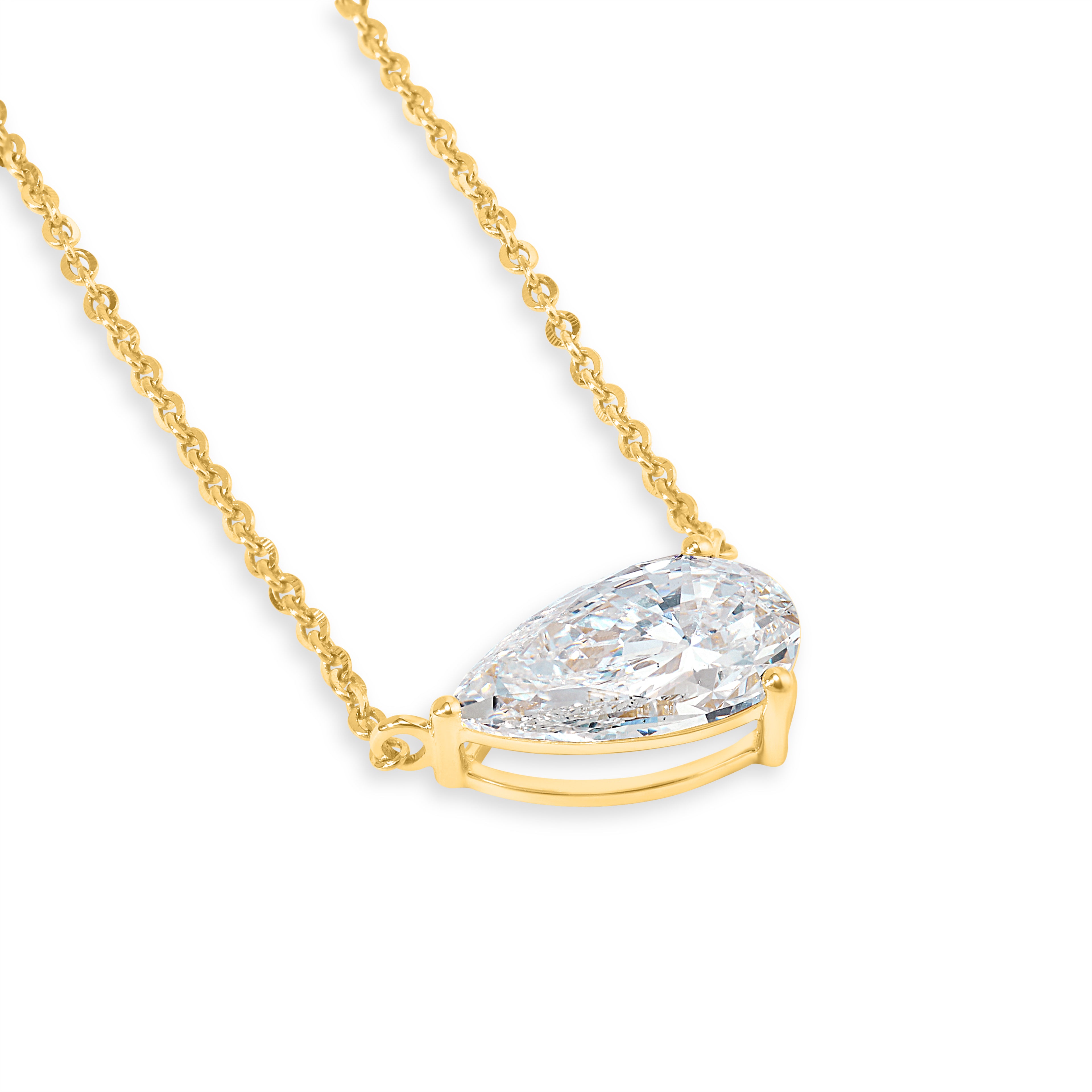 EXCELLENT PEAR CUT PENDENT IN SOLITAIR LAB GROWN DIAMOND