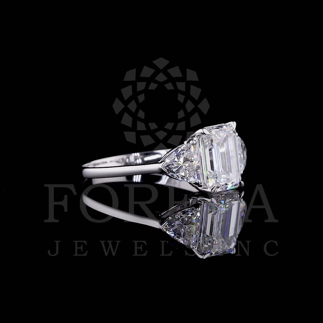 ETERNAL EMERALD & UNIQUE TRILLION CUT SOLITAIRE LAB GROWN DIAMOND