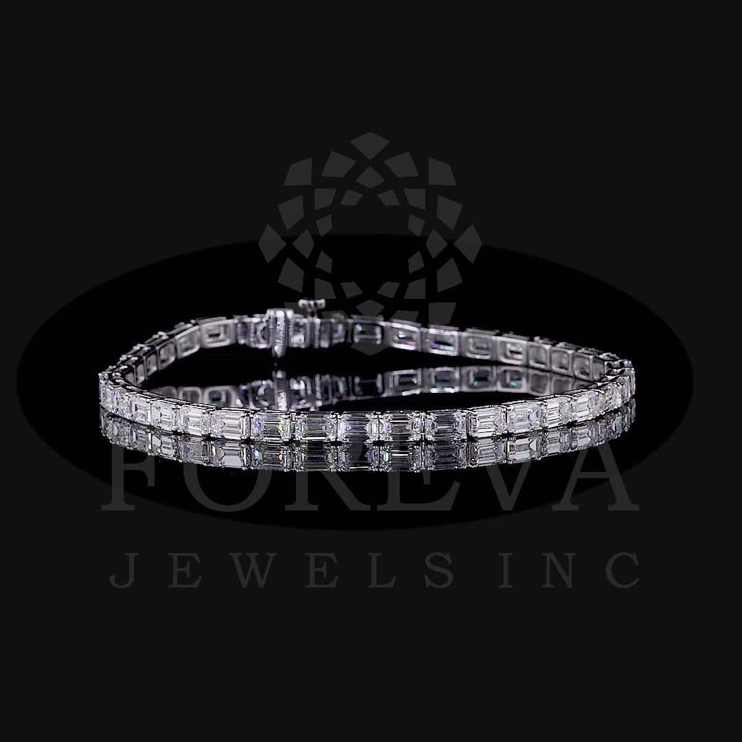 EMERALD CUT LAB GROWN DIAMOND TENNIS BRACELET