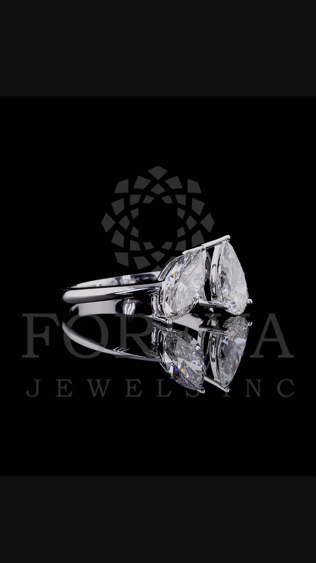 DUET RING IN MARQUISE & PEAR CUT SOLITAIRE LAB GROWN DIAMOND