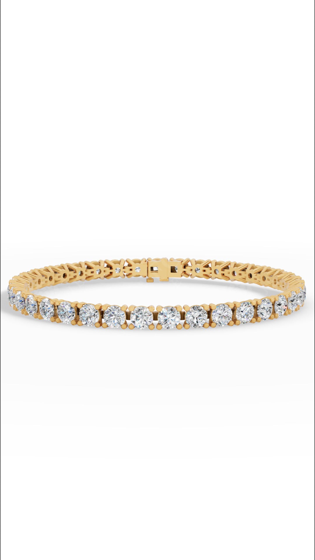 Elongated Four Prong Round Bracelet Lab Grown Diamond Tennis Bracelet 12 Ct