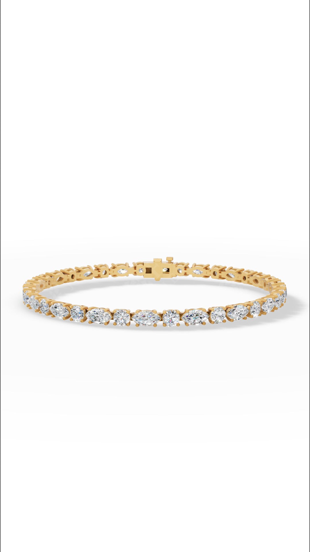 Round & Marquise Cut Lab Grown Diamond Tennis Bracelet