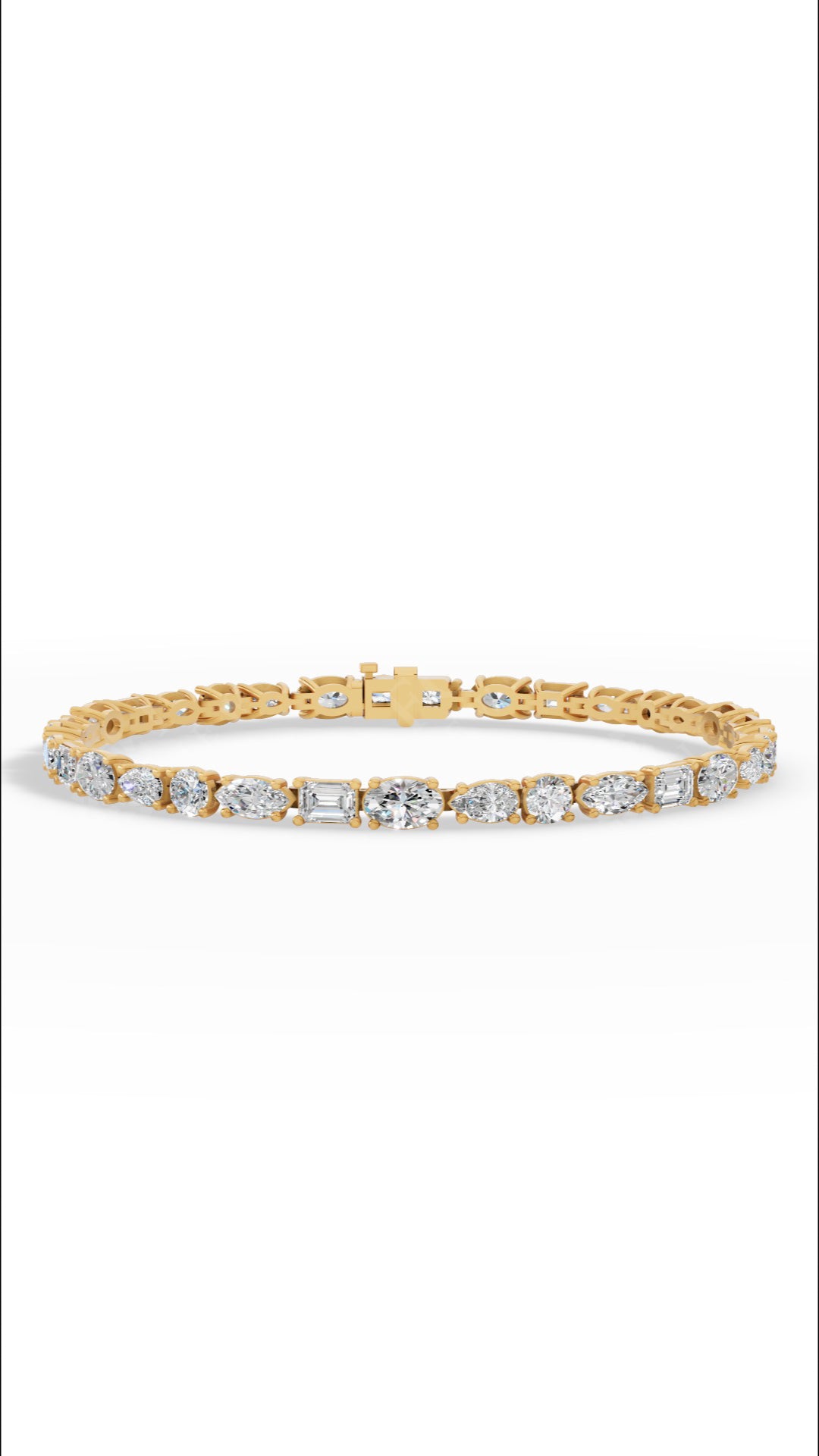 Mixed Cut Lab Grown Diamond Tennis Bracelet