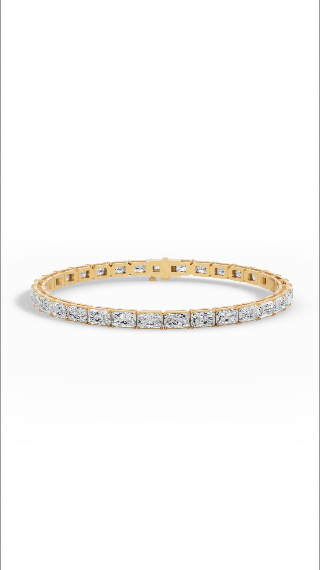 Emerald Cut Lab Grown Diamond Tennis Bracelet