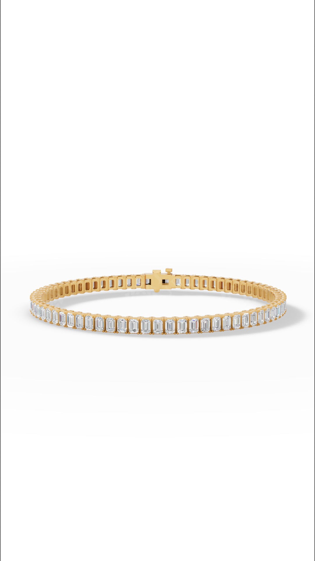 Emerald Cut Lab Grown Diamond Tennis Bracelet