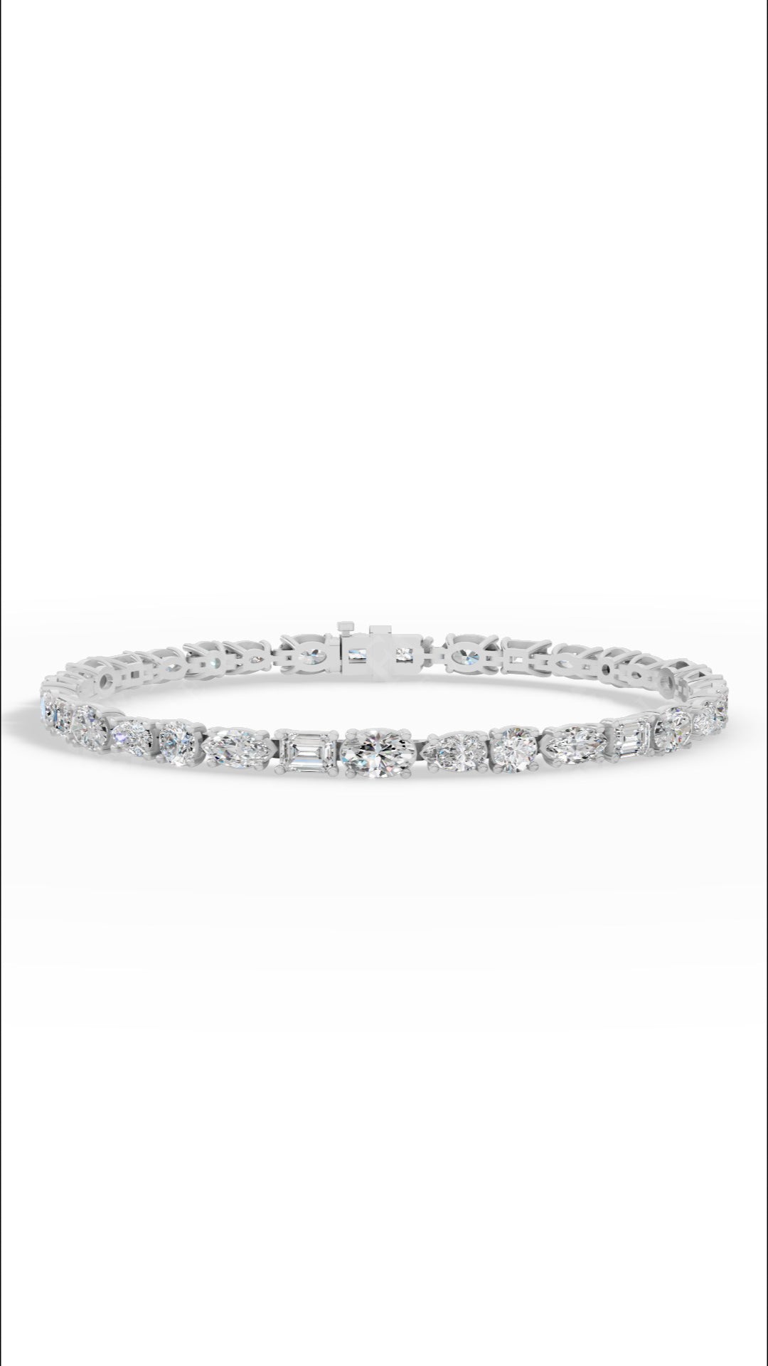 Mixed Cut Lab Grown Diamond Tennis Bracelet