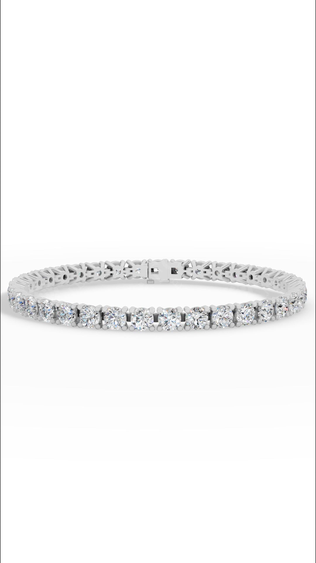 Elongated Four Prong Round Bracelet Lab Grown Diamond Tennis Bracelet 12 Ct