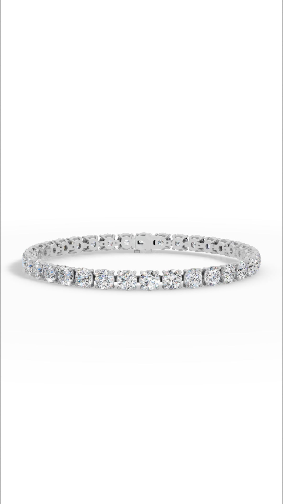 Elongated Four Prong Round Bracelet Lab Grown Diamond Tennis Bracelet 15 Ct