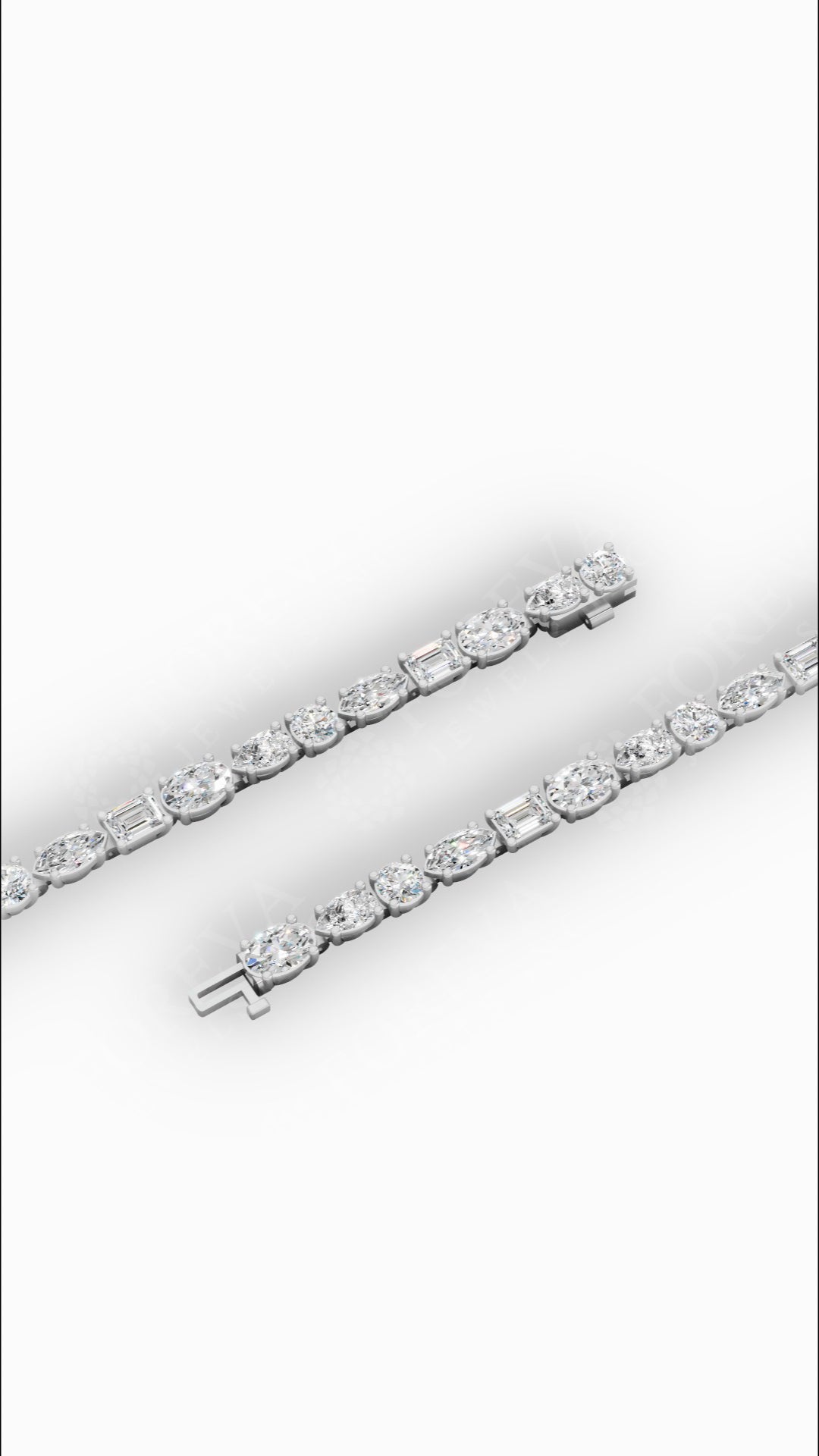 Mixed Cut Lab Grown Diamond Tennis Bracelet