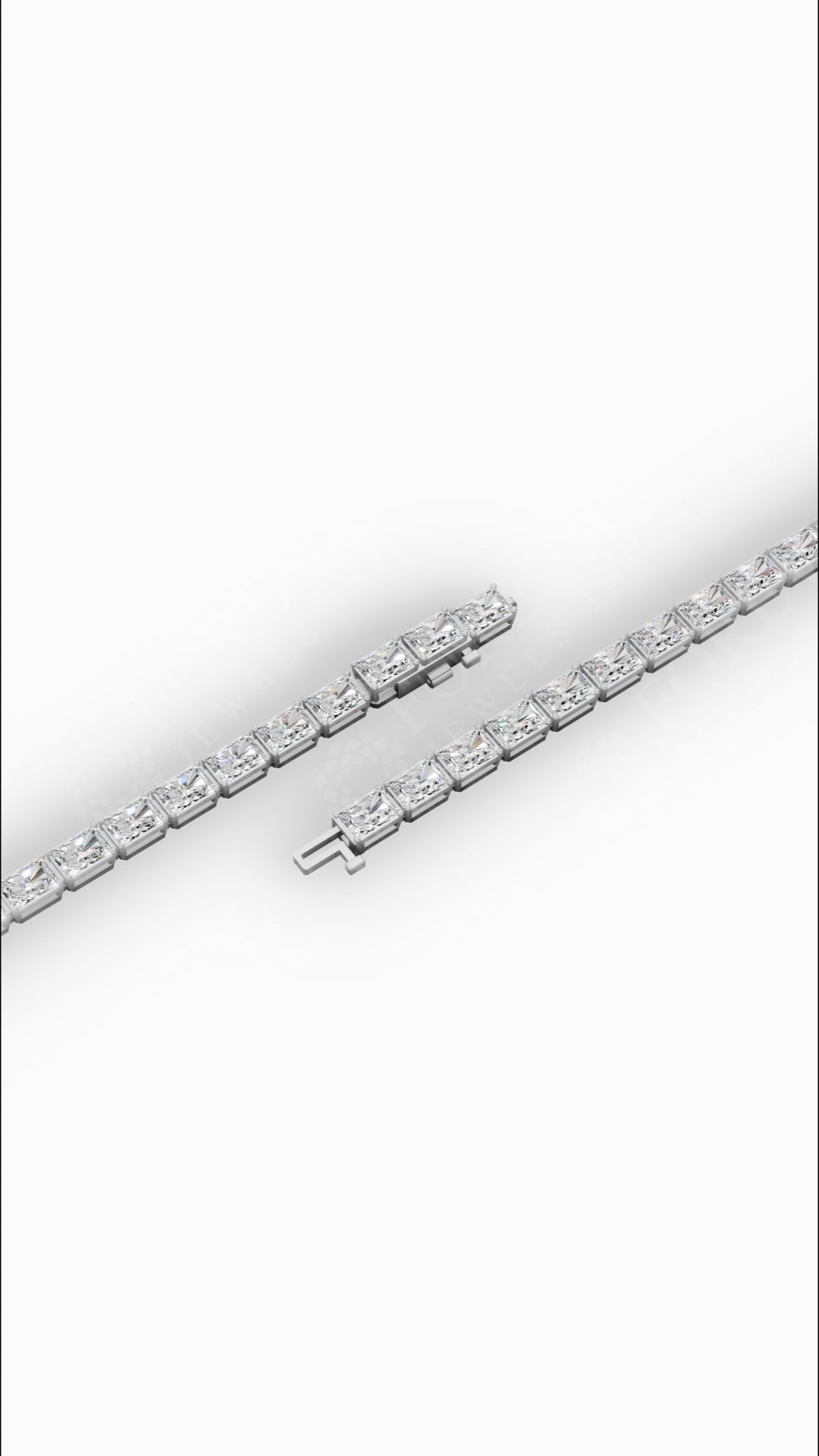 Emerald Cut Lab Grown Diamond Tennis Bracelet