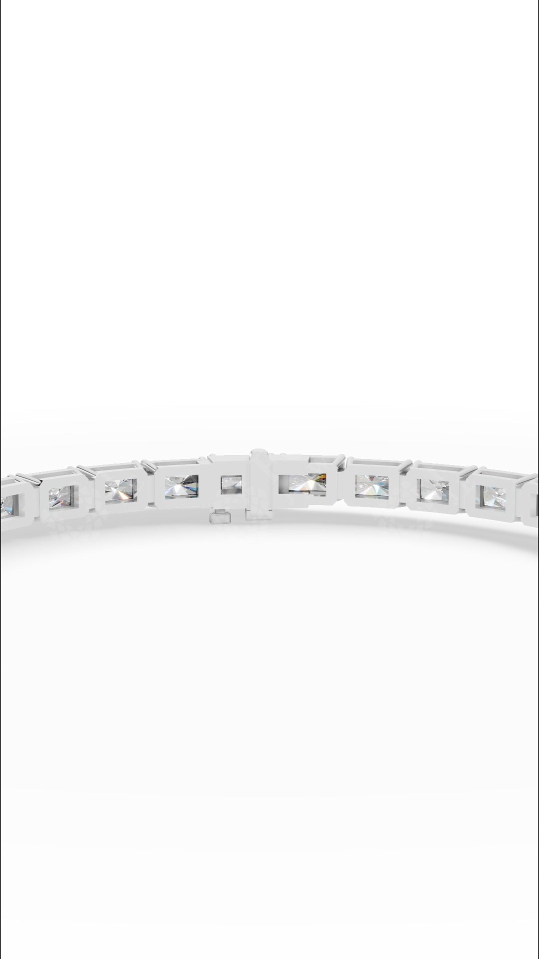 Emerald Cut Lab Grown Diamond Tennis Bracelet