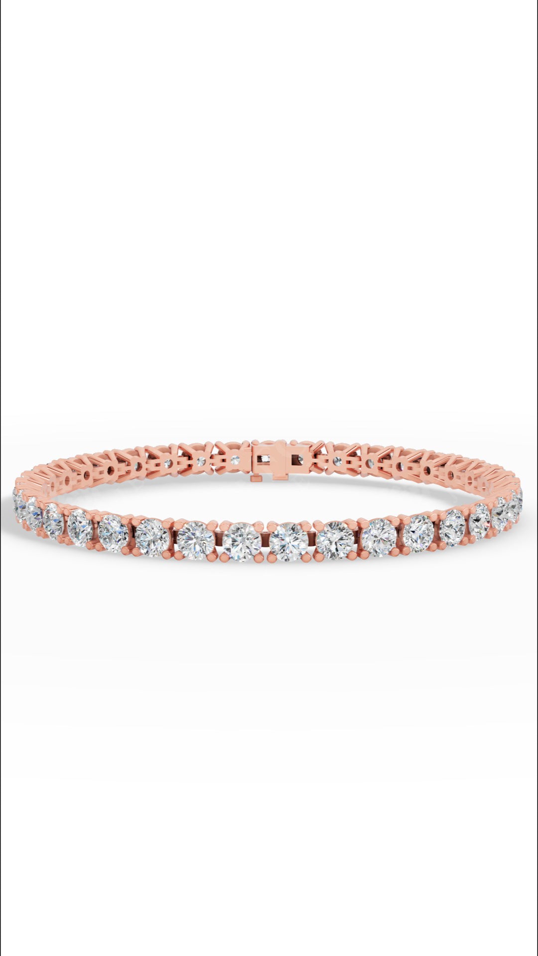 Elongated Four Prong Round Bracelet Lab Grown Diamond Tennis Bracelet 12 Ct