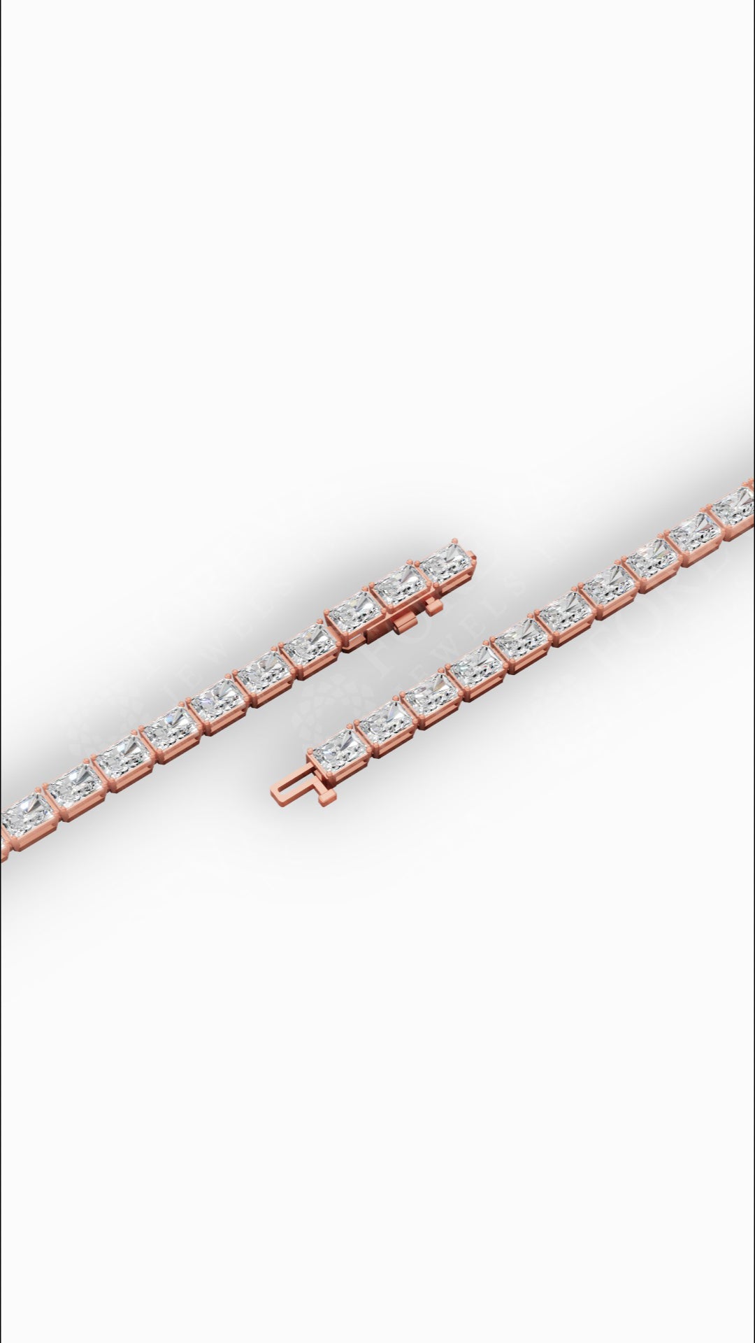 Emerald Cut Lab Grown Diamond Tennis Bracelet