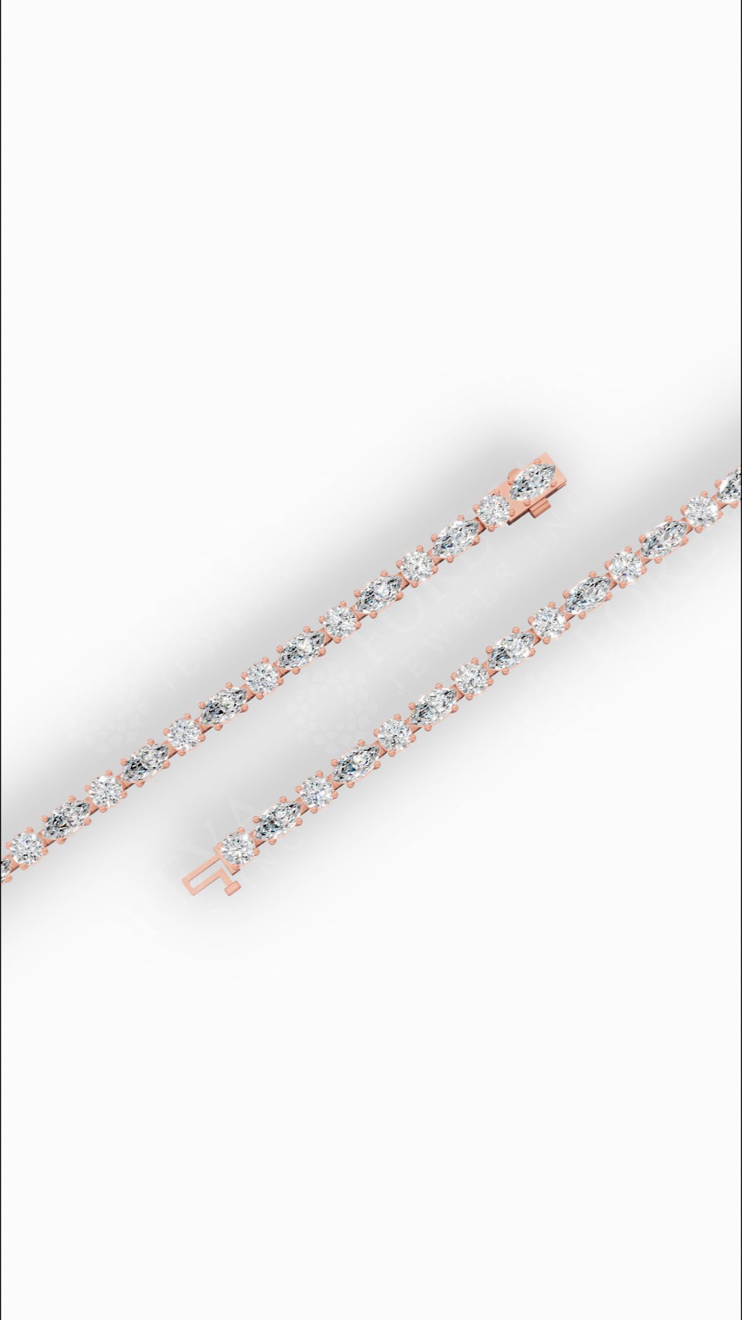 Round & Marquise Cut Lab Grown Diamond Tennis Bracelet