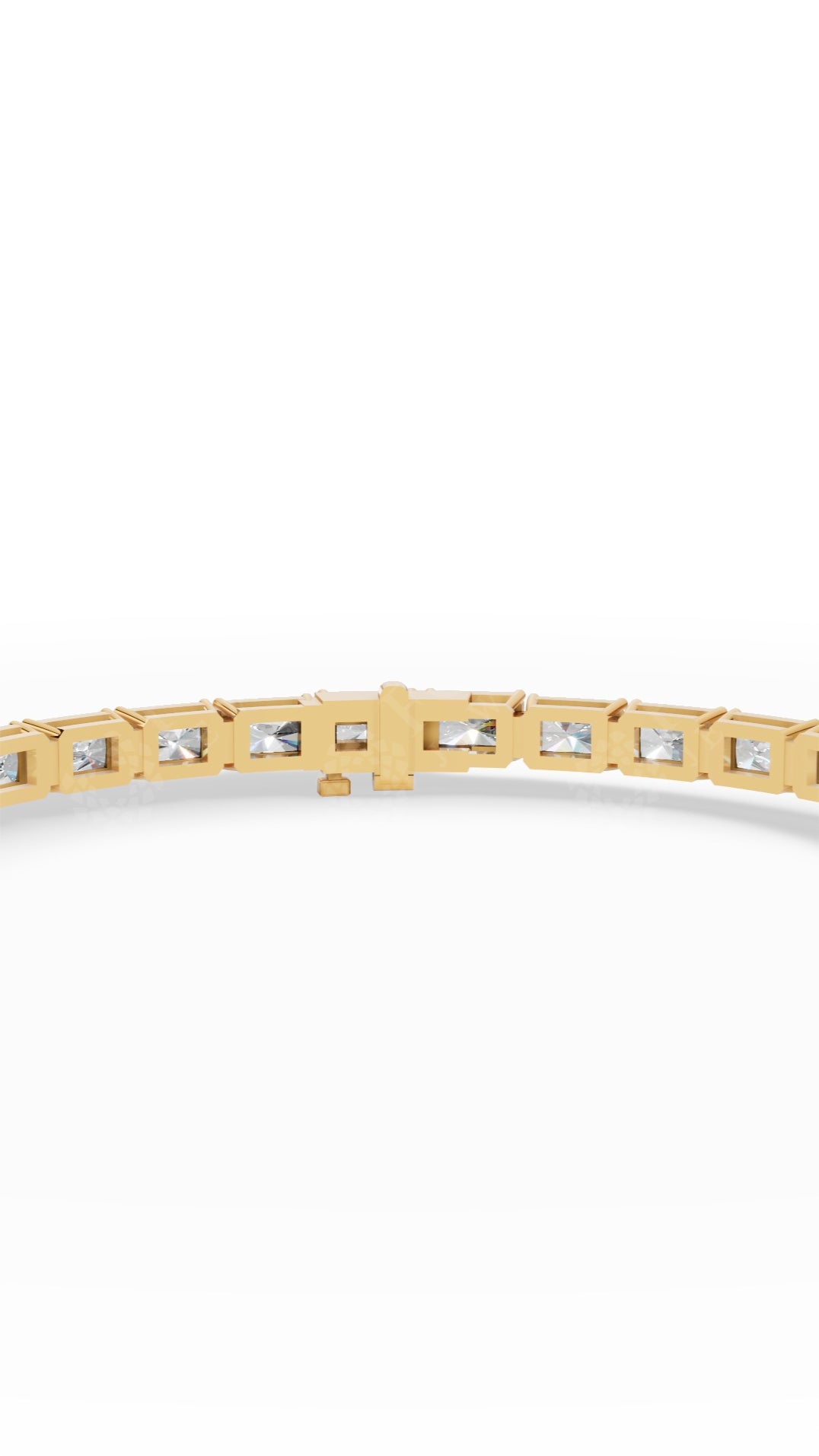 Emerald Cut Tennis Bracelet Lab Grown Diamonds 10K Yellow Gold 10.8 CTW