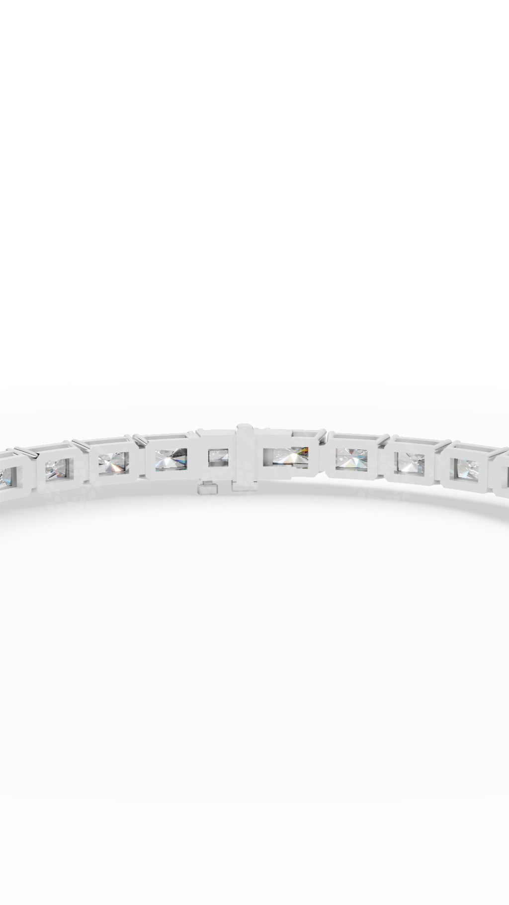 Emerald Cut Tennis Bracelet Lab Grown Diamonds 14K White Gold 10.8 CTW