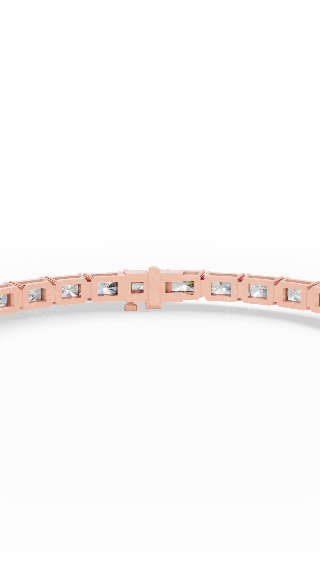 Emerald Cut Tennis Bracelet Lab Grown Diamonds 18K Rose Gold 10.8 CTW