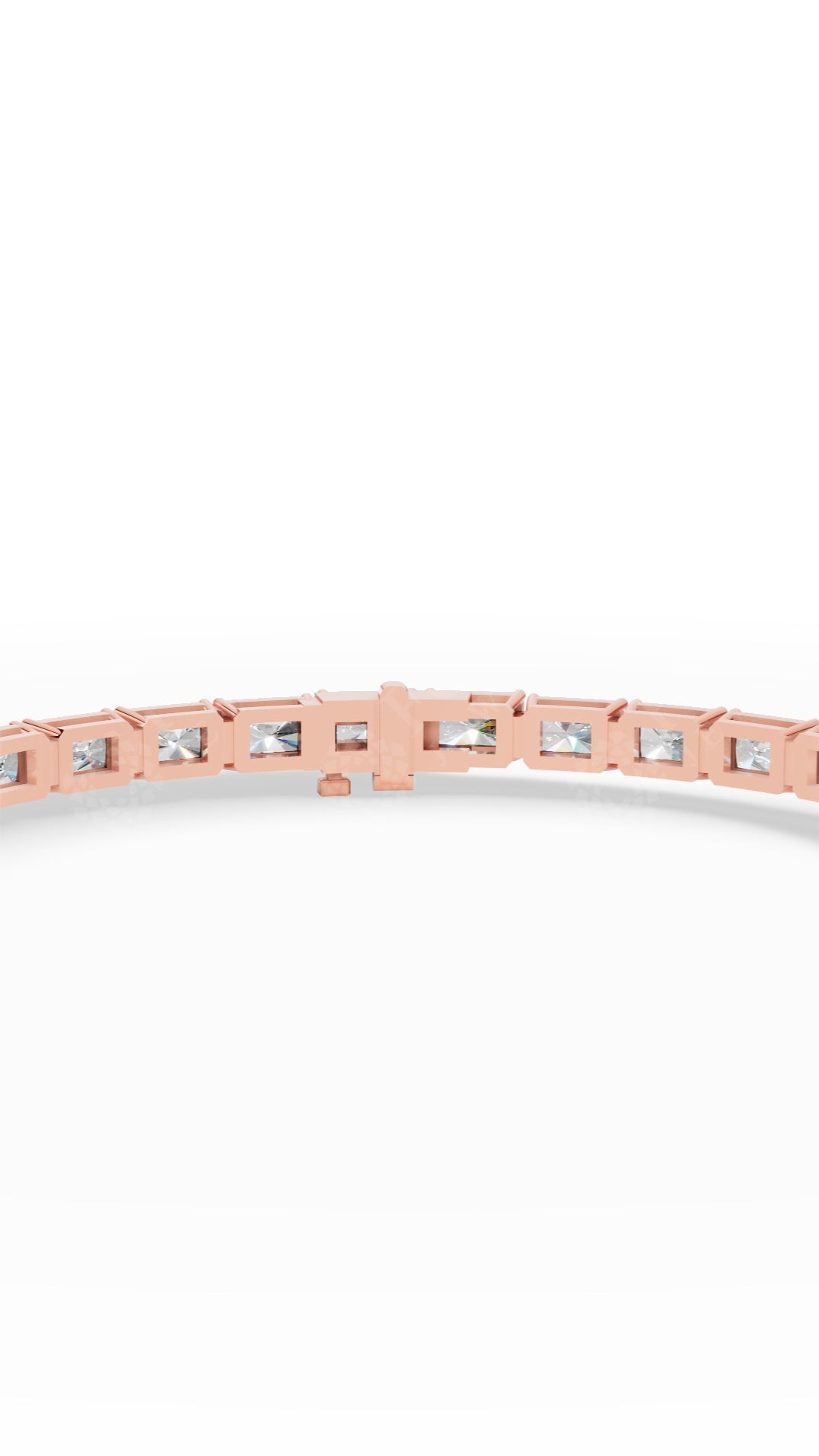 Emerald Cut Tennis Bracelet Lab Grown Diamonds 18K Rose Gold 10.8 CTW