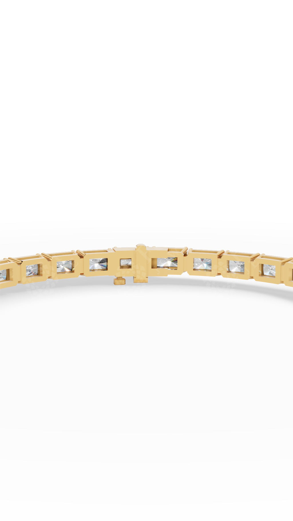 Emerald Cut Tennis Bracelet Lab Grown Diamonds 18K Yellow Gold 10.8 CTW