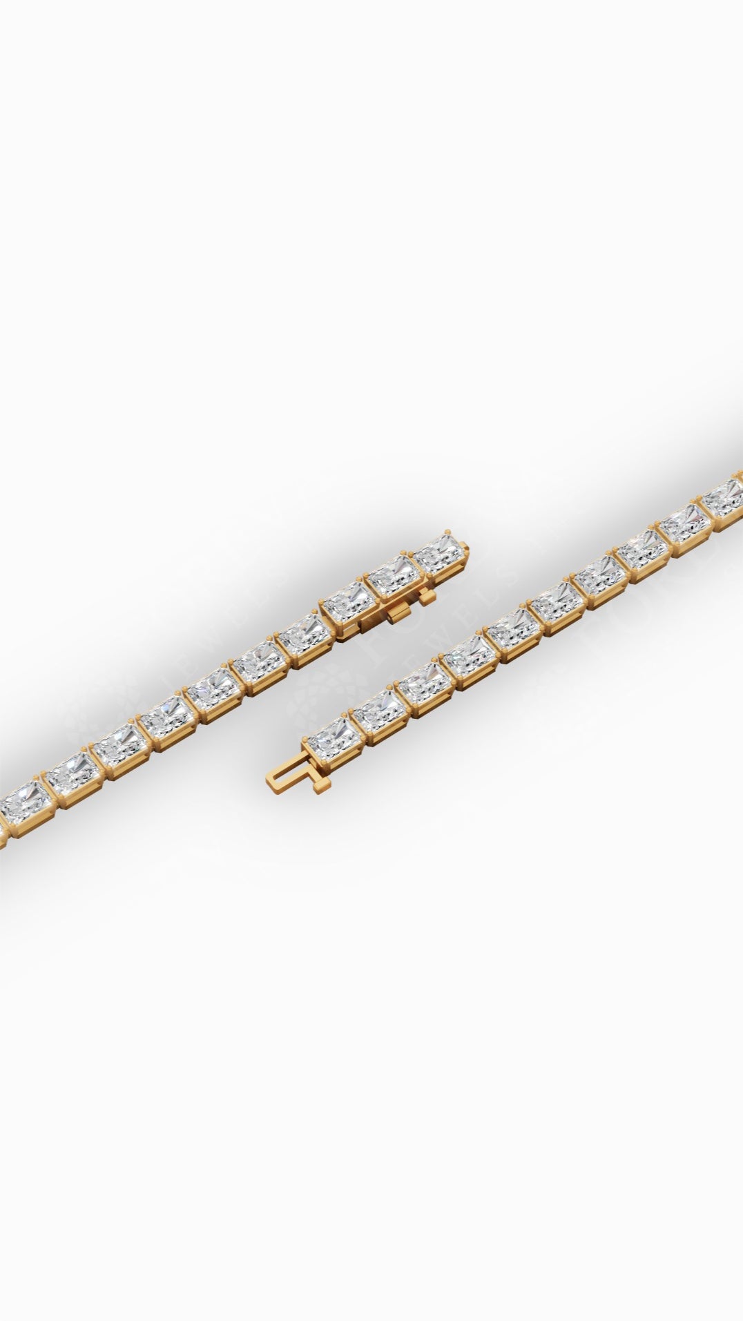 Emerald Cut Tennis Bracelet Lab Grown Diamonds 18K Yellow Gold 10.8 CTW