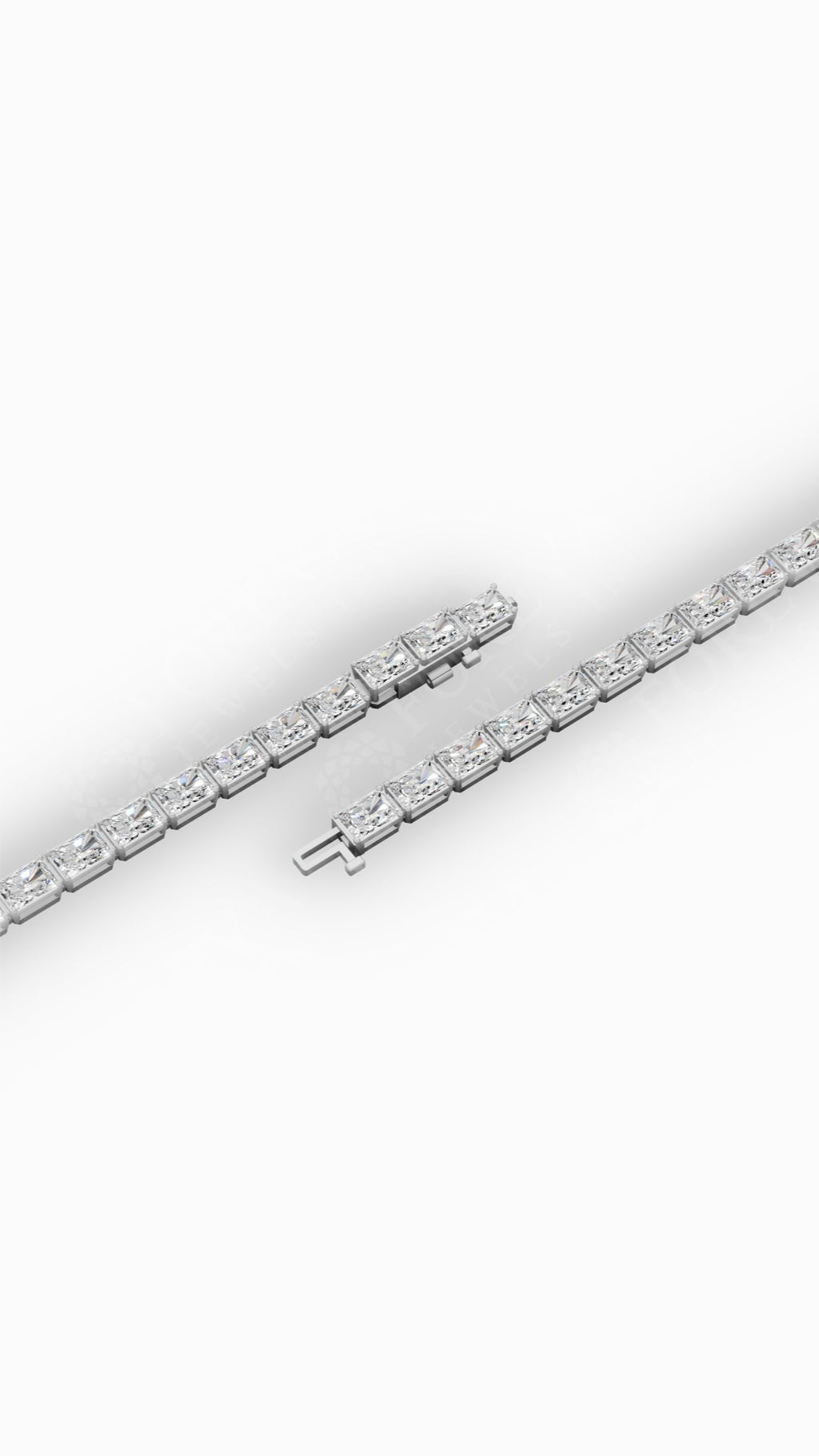 Emerald Cut Tennis Bracelet Moissanite and Sterling Silver 10.8 CTW