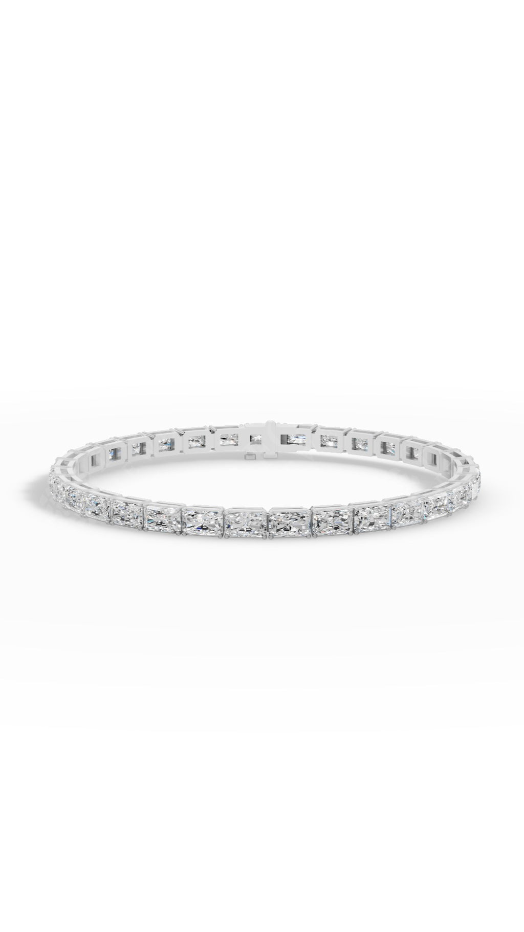 Emerald Cut Tennis Bracelet Moissanite and Sterling Silver 10.8 CTW