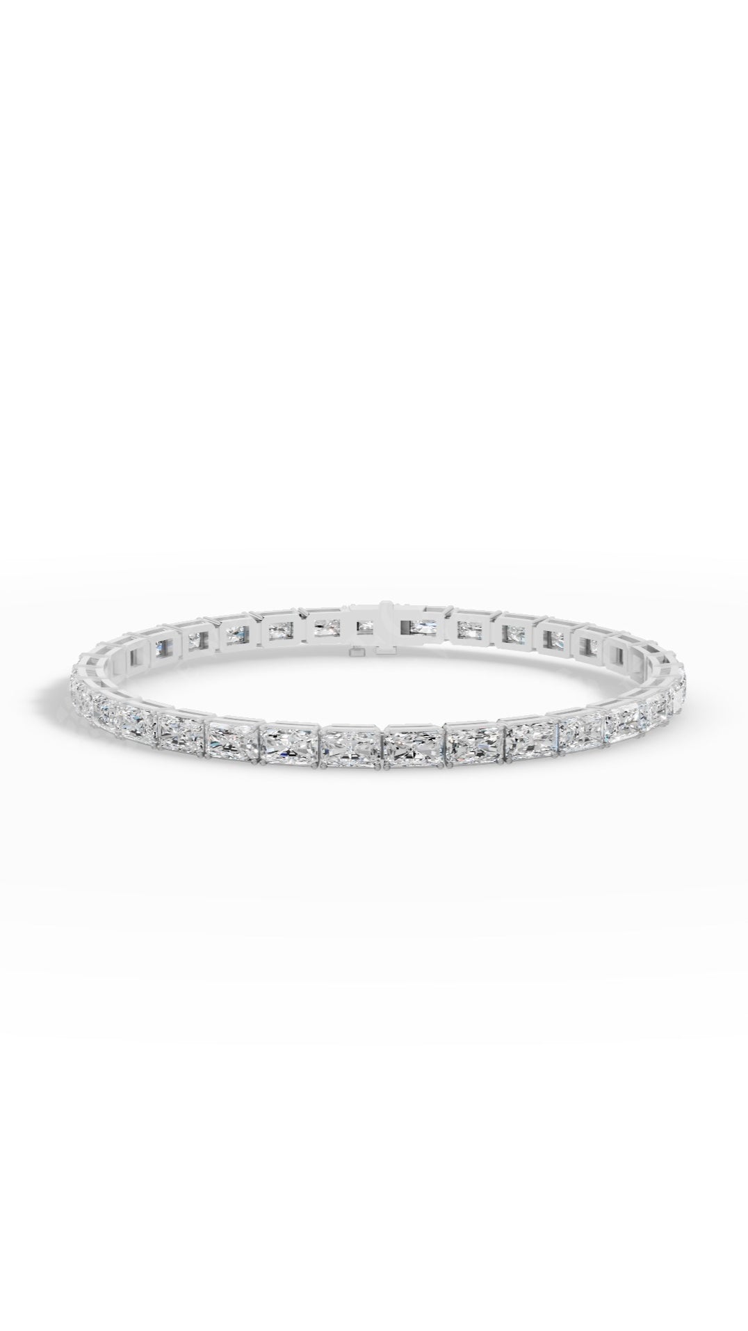Emerald Cut Tennis Bracelet Moissanite and Sterling Silver 10.8 CTW