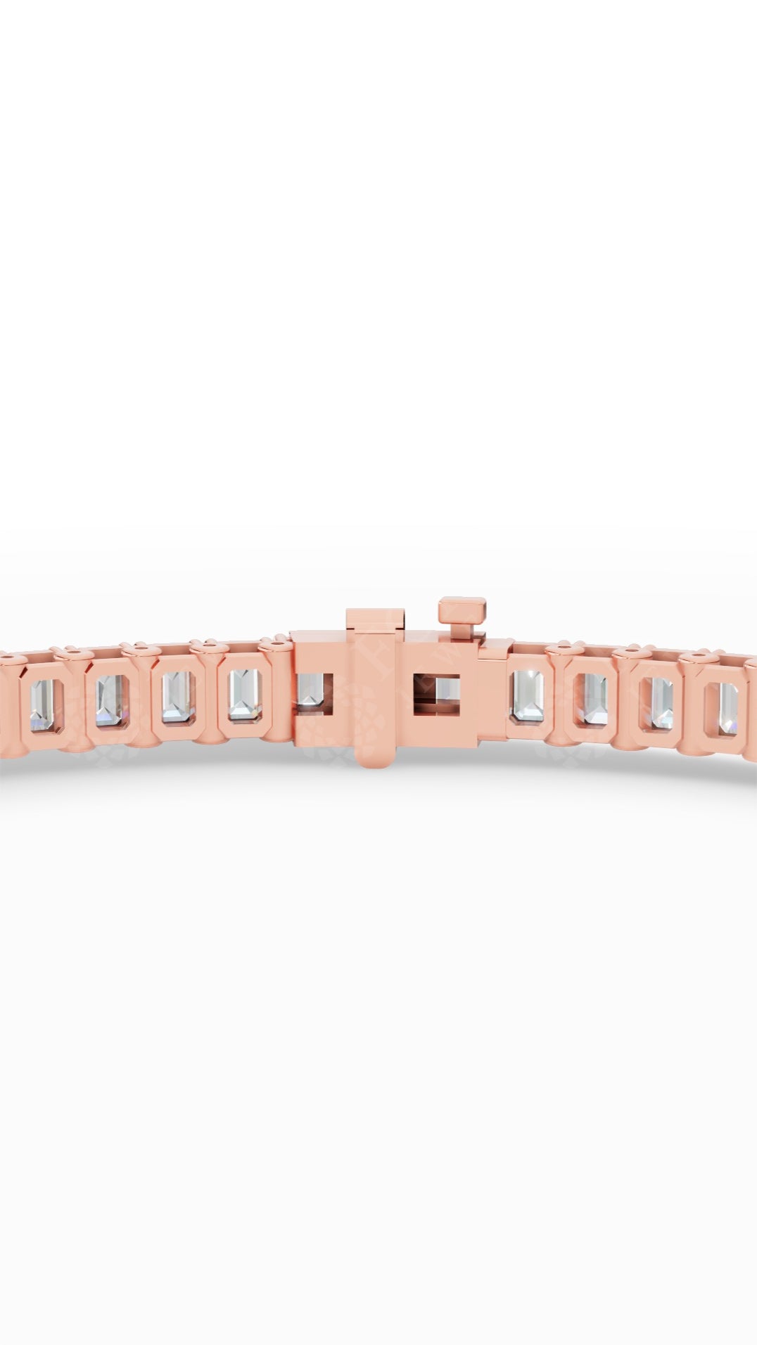 Emerald Cut Tennis Bracelet Lab Grown Diamonds 10K Rose Gold 5.7 CTW