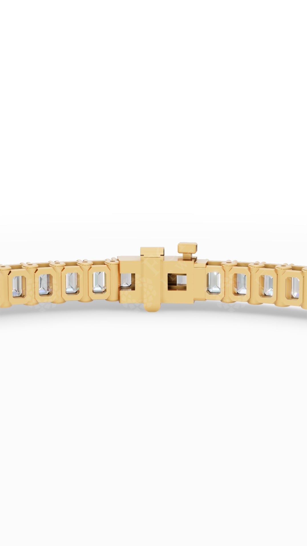 Emerald Cut Tennis Bracelet Lab Grown Diamonds 14K Yellow Gold 5.7 CTW
