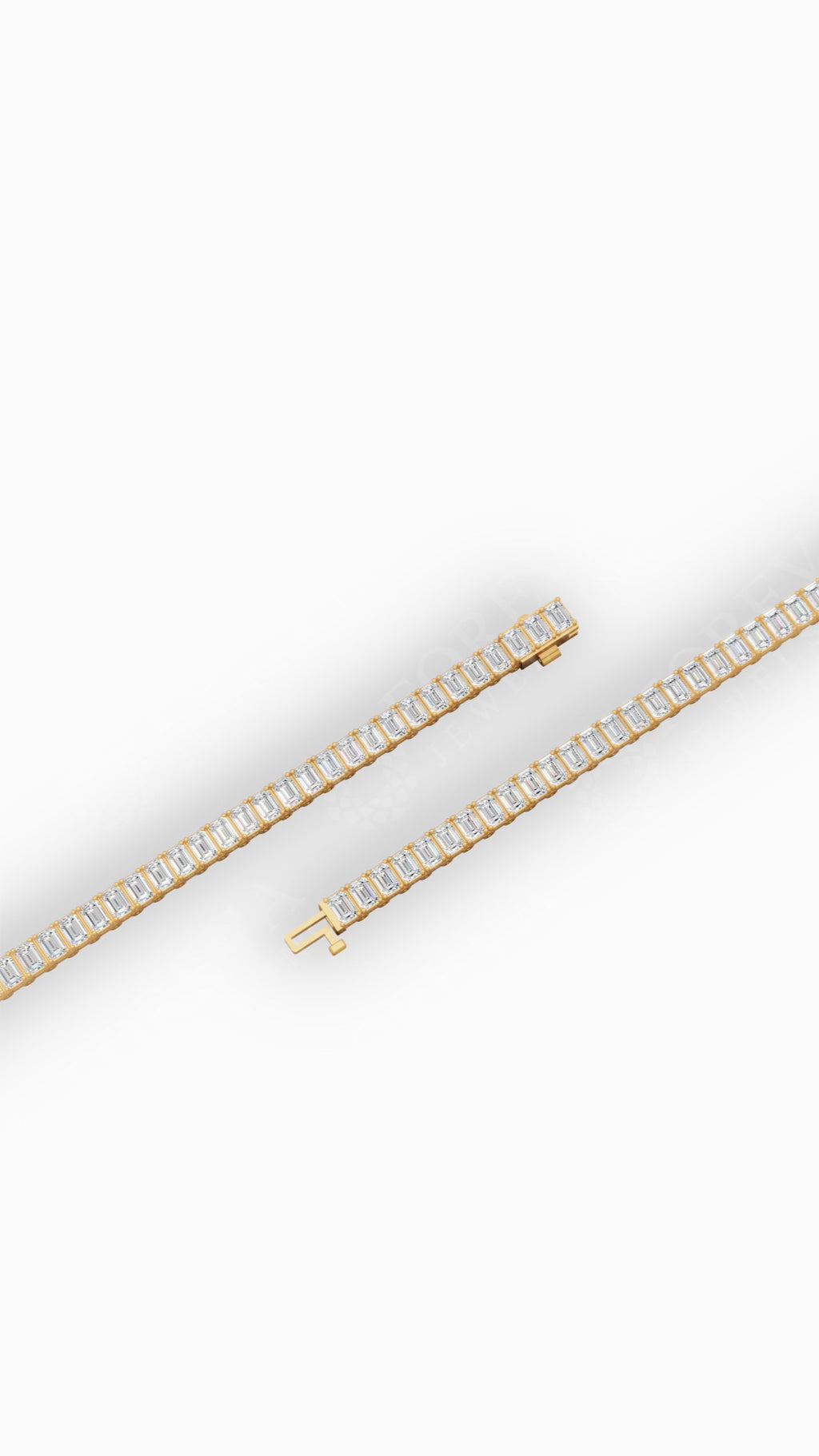 Emerald Cut Tennis Bracelet Lab Grown Diamonds 14K Yellow Gold 5.7 CTW