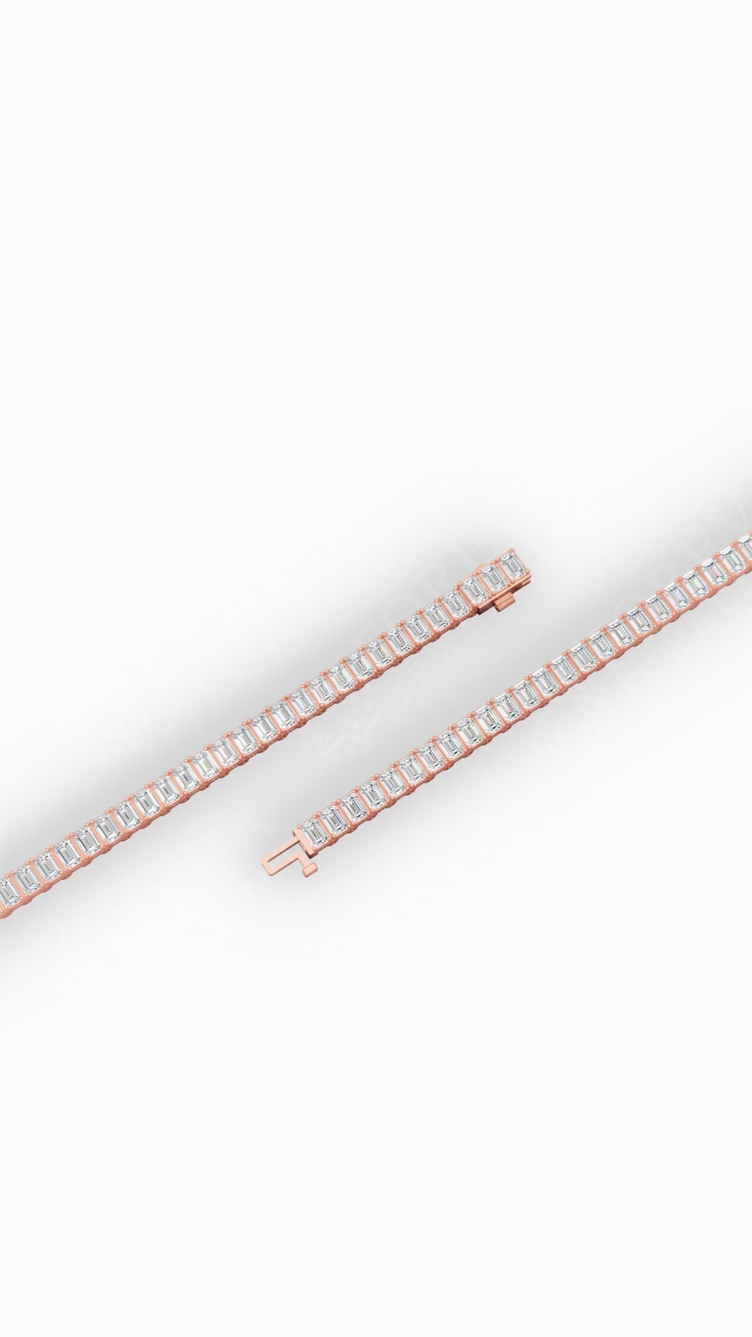 Emerald Cut Tennis Bracelet Lab Grown Diamonds 18K Rose Gold 5.7 CTW