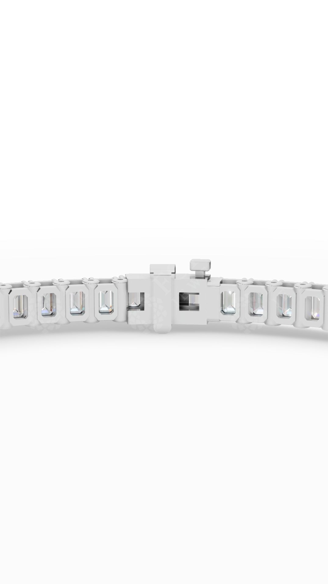 Emerald Cut Tennis Bracelet Lab Grown Diamonds 18K White Gold 5.7 CTW