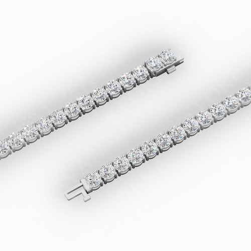 7" Classic Round Cut Tennis Bracelet Lab Grown Diamonds 10K White Gold 7 CTW