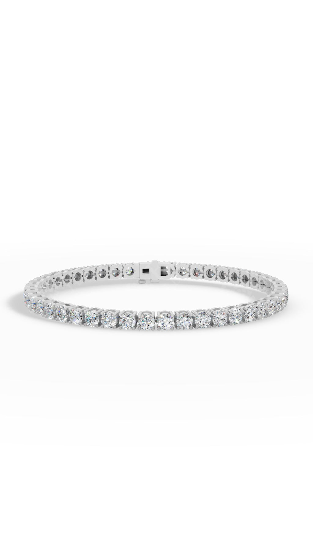 7" Classic Round Cut Tennis Bracelet 10K White Gold 7 CTW