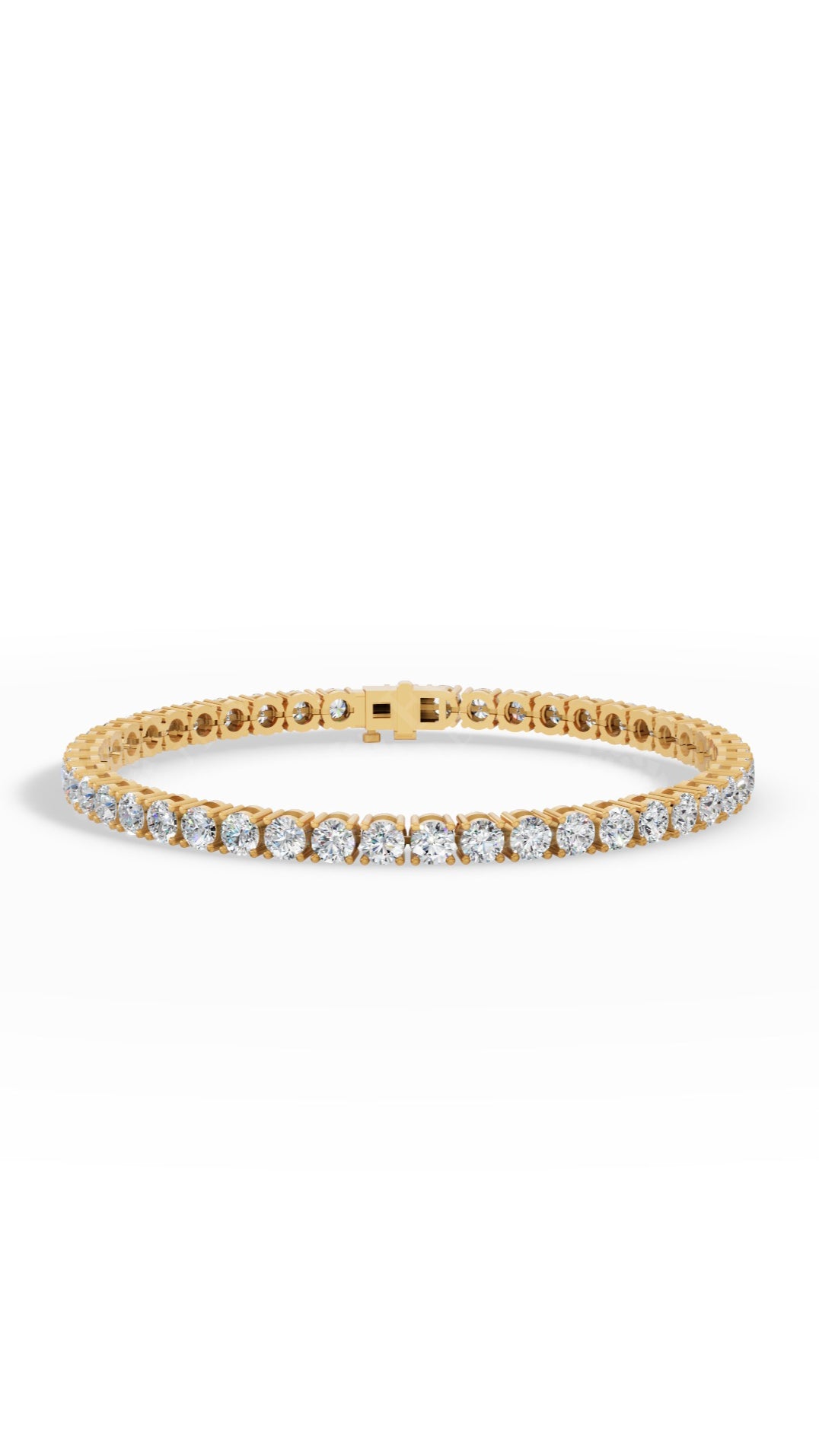 7" Classic Round Cut Tennis Bracelet 10K Yellow Gold 7 CTW