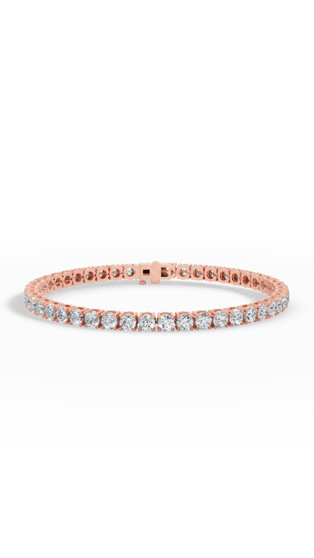 7" Classic Round Cut Tennis Bracelet 14K Rose Gold 7 CTW
