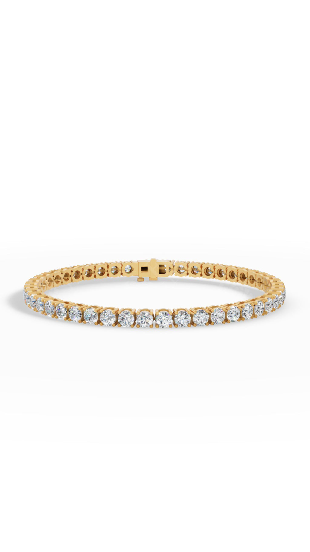 7" Classic Round Cut Tennis Bracelet 14K Yellow Gold 7 CTW