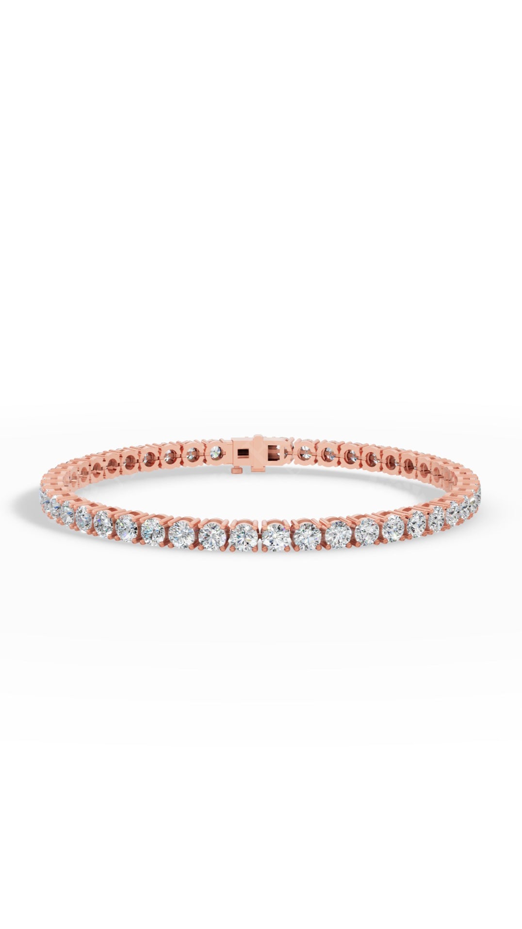 7" Classic Round Cut Tennis Bracelet 18K Rose Gold 7 CTW
