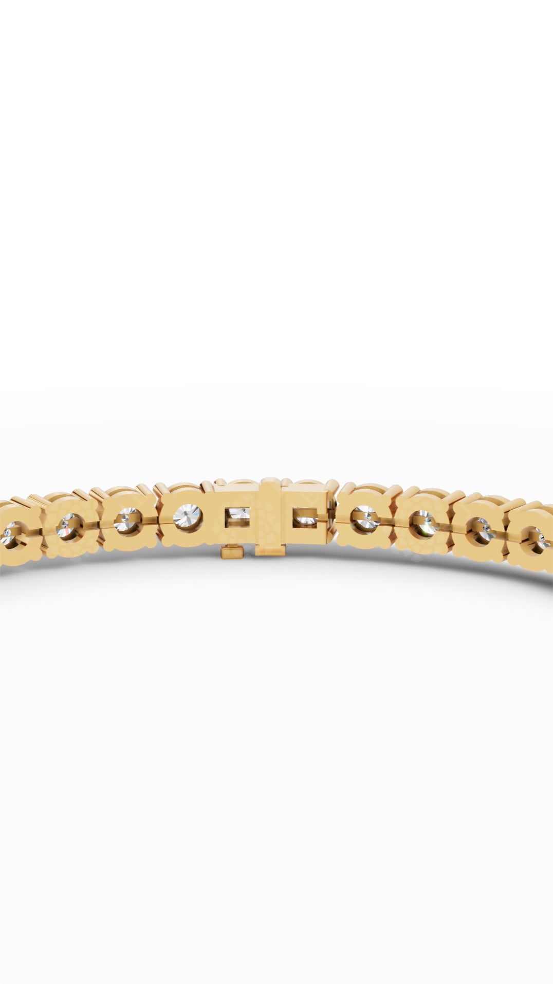 7" Elegant Round Cut Tennis Bracelet Lab Grown Diamonds 14K Yellow Gold 7 CTW