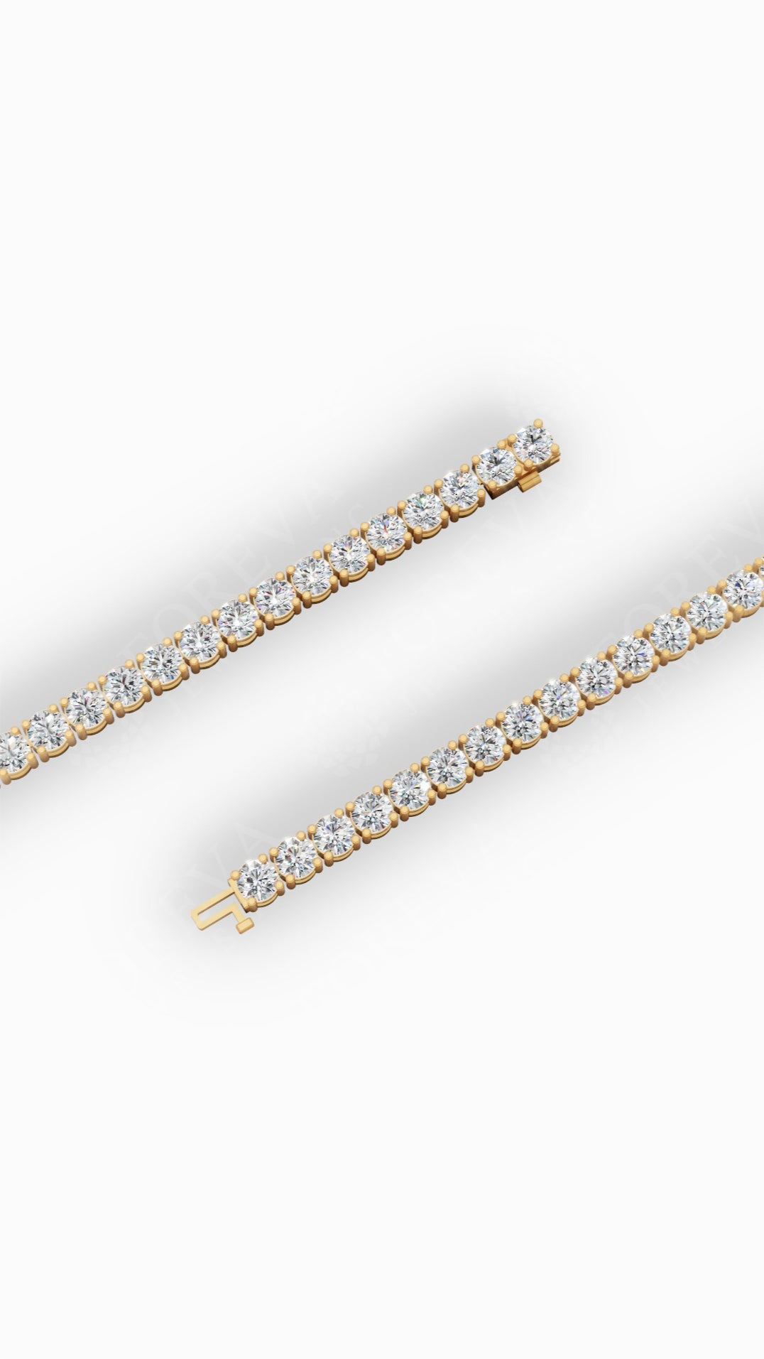 7" Elegant Round Cut Tennis Bracelet Lab Grown Diamonds 14K Yellow Gold 7 CTW