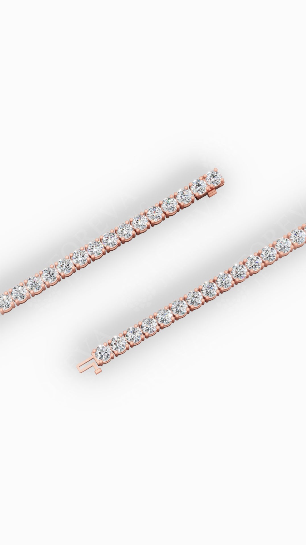7" Elegant Round Cut Tennis Bracelet Lab Grown Diamonds 18K Rose Gold 7 CTW