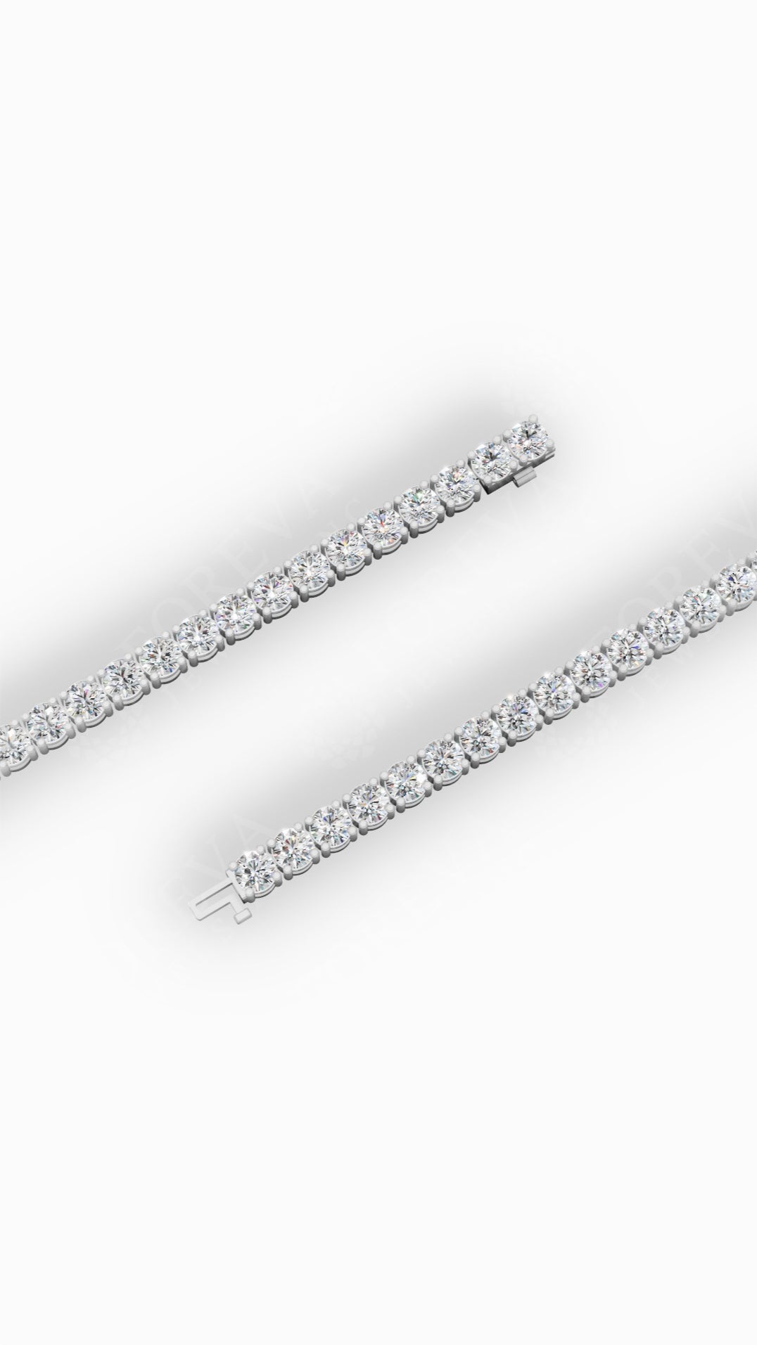 7" Elegant Round Cut Tennis Bracelet Lab Grown Diamonds 18K White Gold 7 CTW