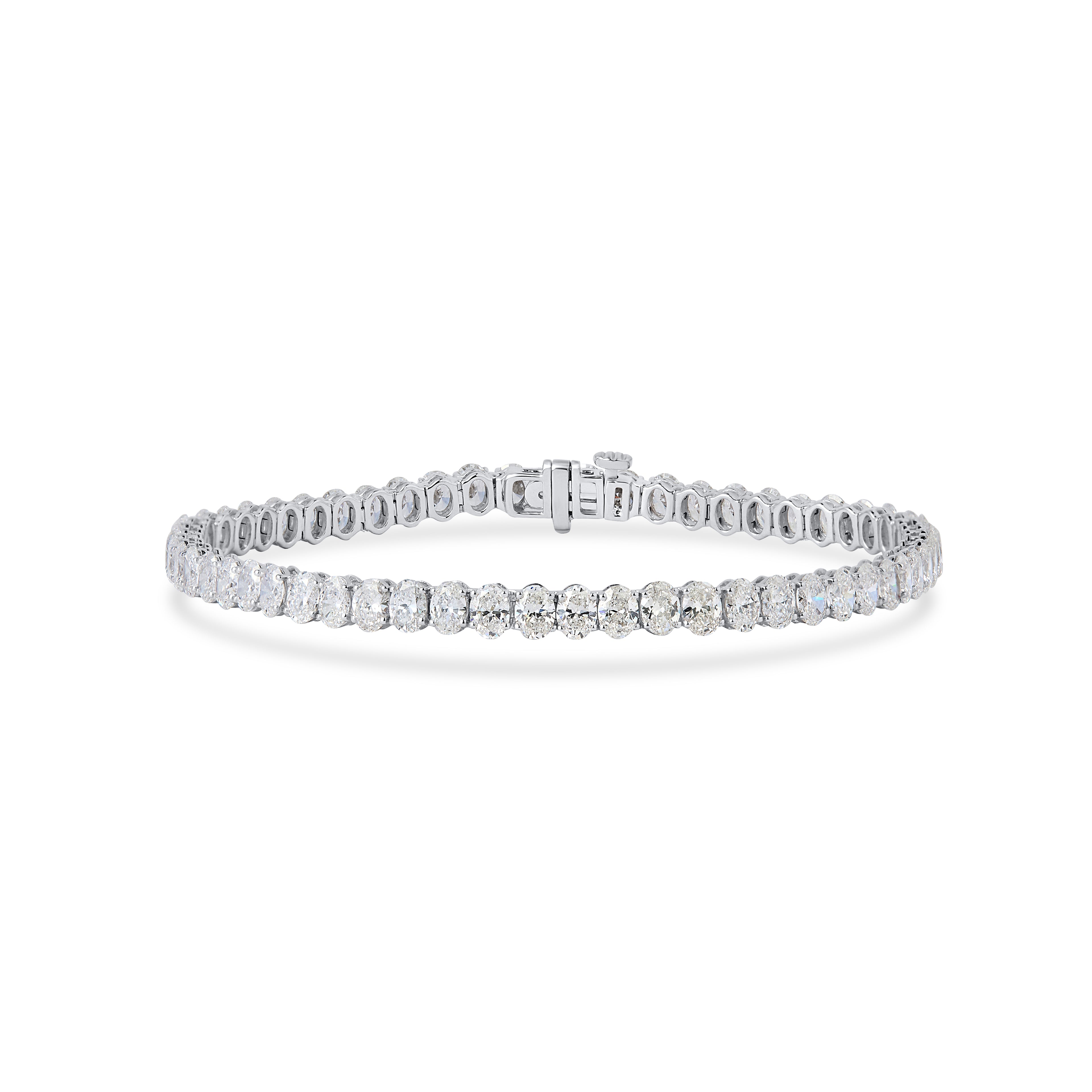 7" Oval Cut Lab Grown Diamond Tennis Bracelet