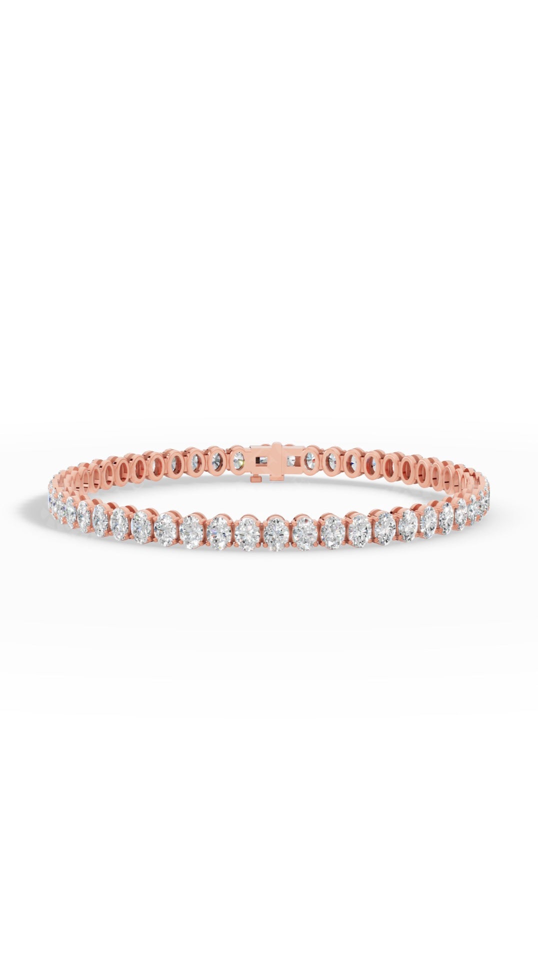 7" Oval Cut Tennis Bracelet 10K Rose Gold 8.3 CTW