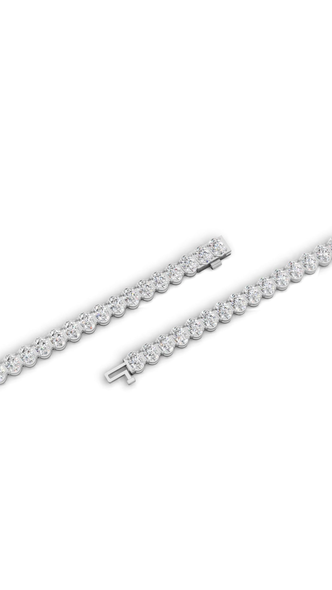 7" Oval Cut Tennis Bracelet 10K White Gold 8.3 CTW