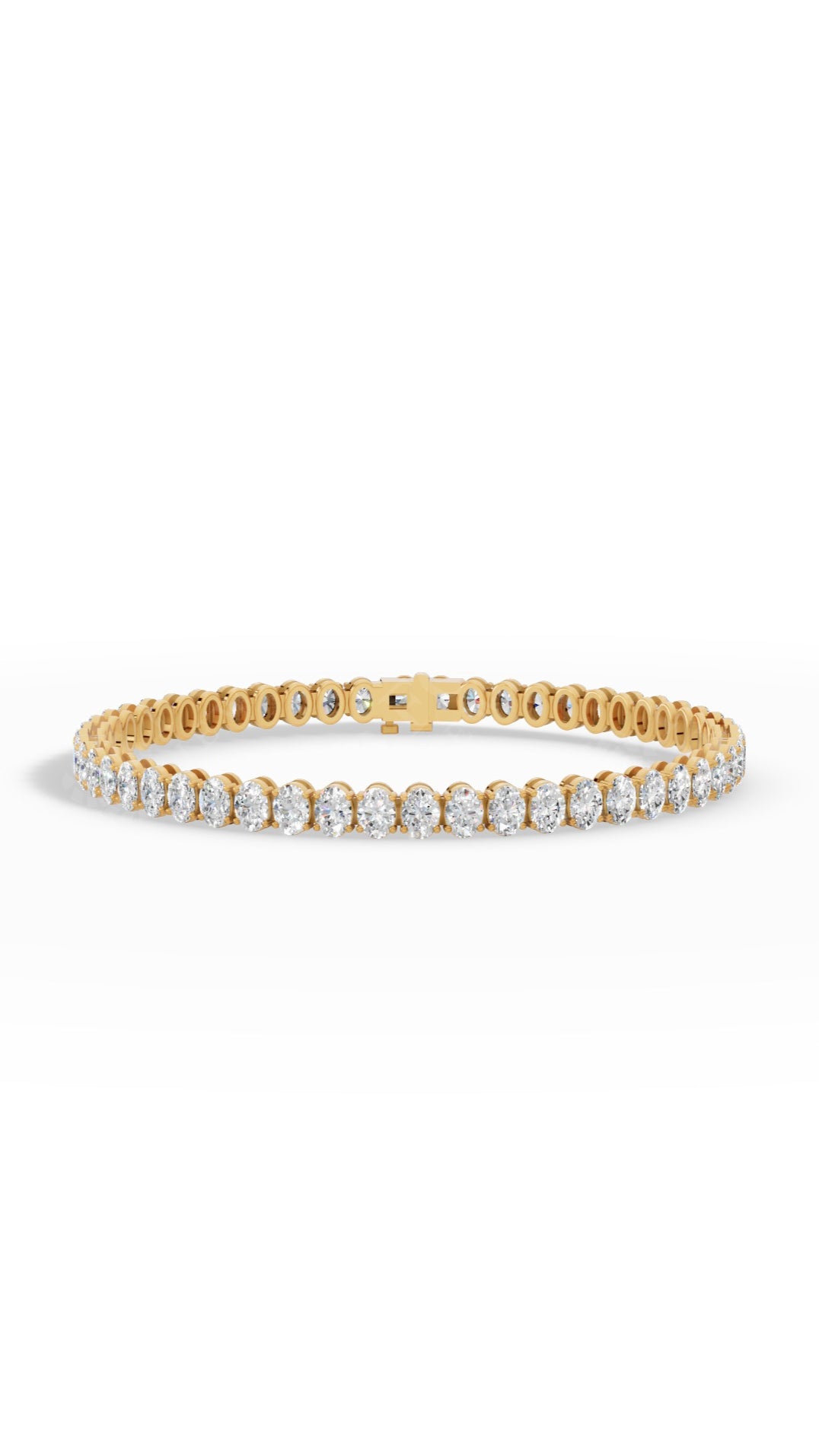 7" Oval Cut Tennis Bracelet 18K Yellow Gold 8.3 CTW